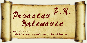 Prvoslav Malenović vizit kartica